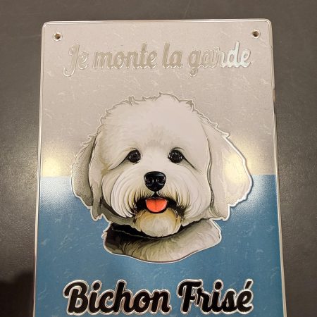 plaque-chien-metal-bichon-frisé-maison-et-cadeaux
